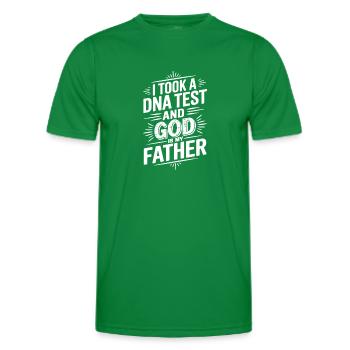 DNA test done, God is my father! Christian - Men's Functional T-Shirt - kelly green - Front - AI Model Male 178 dark (178cm)