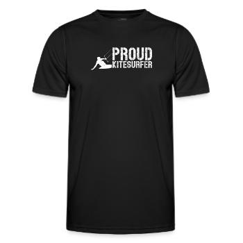 Watersports Kiteboarding - Proud Kitesurfer - Männer Funktions-T-Shirt - Schwarz - Vorne - AI Model Male 178 dark (178cm)