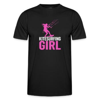 Kiteboarding Kitesurfer - Kitesurfing girl - Männer Funktions-T-Shirt - Schwarz - Vorne - AI Model Male 178 dark (178cm)