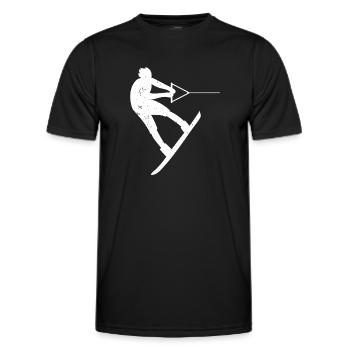 Wakeboarder Wakeboarding Wakeboarder Wakesurfing - Men's Functional T-Shirt - black - Front - AI Model Male 178 dark (178cm)