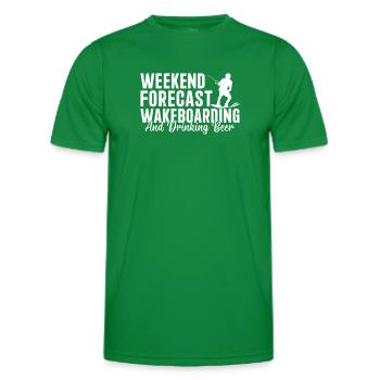 Prévisions du week-end Wakeboard et boire de la bière - T-shirt sport Homme - vert - Devant - AI Model Male 178 dark (178cm)