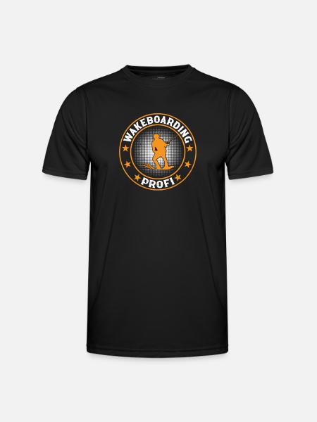 Wakeboarding pro - Wakesurfing pro - Men's Functional T-Shirt - black