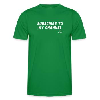 Content Creator Blogger Influencer - Subscribe to - Men's Functional T-Shirt - kelly green - Front - AI Model Male 178 dark (178cm)