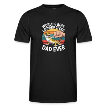 Leopard Gecko Leopard Gecko Reptile Terraristics - Men's Functional T-Shirt - black - Front - AI Model Male 178 dark (178cm)