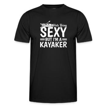 Kayak drôle - Je déteste être sexy mais je suis un - T-shirt sport Homme - noir - Devant - AI Model Male 178 dark (178cm)
