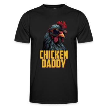 Poulet Papa Poulets Fête des pères Volaille Éleveur Coq - T-shirt sport Homme - noir - Devant - AI Model Male 178 dark (178cm)