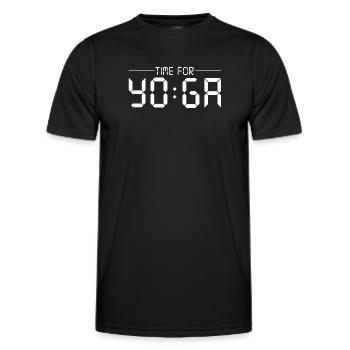 C’est l’heure du yoga - T-shirt sport Homme - noir - Devant - AI Model Male 178 dark (178cm)