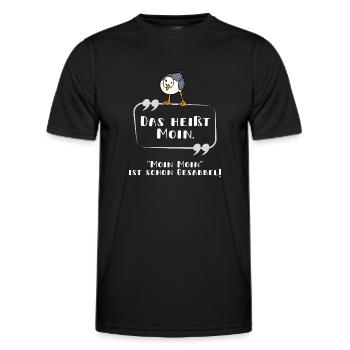 Das heißt Moin Gesabbel Möwe neugierigNorddeutsch - Männer Funktions-T-Shirt - Schwarz - Vorne - AI Model Male 178 dark (178cm)