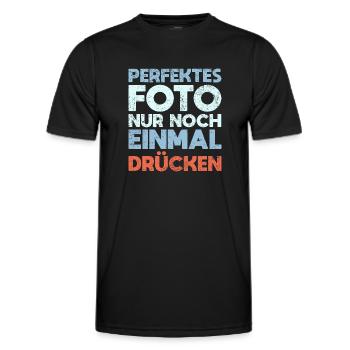 Perfektes Foto, Nur Noch Einmal Drücken - Männer Funktions-T-Shirt - Schwarz - Vorne - AI Model Male 178 dark (178cm)