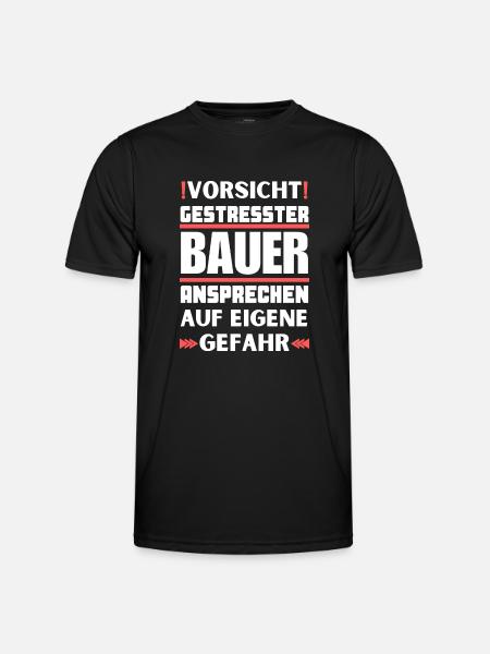Gestresster Bauer nicht ansprechen! - Männer Funktions-T-Shirt - Schwarz