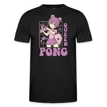 Queen Pong Girl Table Tennis Player Girls - Men's Functional T-Shirt - black - Front - AI Model Male 178 dark (178cm)
