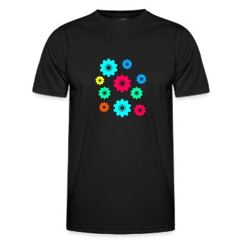 engrenage, engrenages, roues, coloré - T-shirt sport Homme - noir - Devant - AI Model Male 178 dark (178cm)