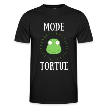 mode tortue - T-shirt sport Homme - noir - Devant - AI Model Male 178 dark (178cm)