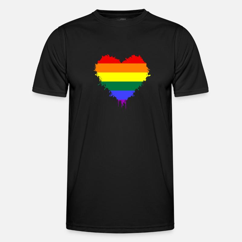 Pride, LGBTQ, cooles Herz mit Regenbogen Männer Funktions-T-Shirt