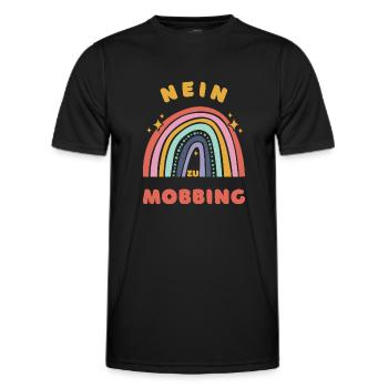 Nein zu Mobbing - Stoppt Mobbing! - Männer Funktions-T-Shirt - Schwarz - Vorne - AI Model Male 178 dark (178cm)