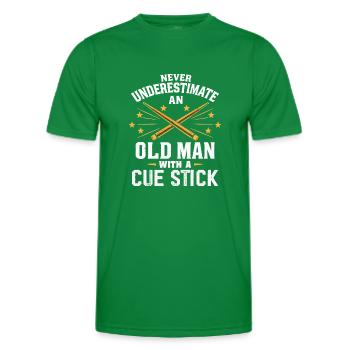 Unterschätze niemals einen alten Mann mit einem Queue - Männer Funktions-T-Shirt - Kelly Green - Vorne - AI Model Male 178 dark (178cm)