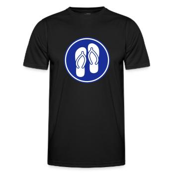 Icône Tongs - T-shirt sport Homme - noir - Devant - AI Model Male 178 dark (178cm)
