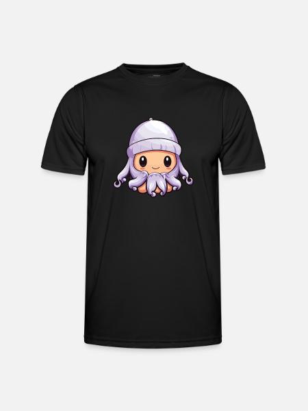 Octopus Winter Octopus Comic - Men's Functional T-Shirt - black