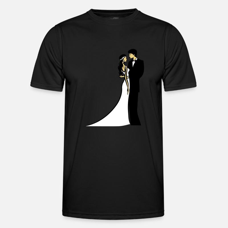Heirat glücklich ehe - Männer Funktions-T-Shirt - Schwarz