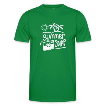 SUMMER PHOTO SNAPSHOT BEACH PICTURE SAYING MOTIF - Men's Functional T-Shirt - kelly green - Front - AI Model Male 178 dark (178cm)
