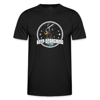 Telescope Telescope Stargazing Hobby - Men's Functional T-Shirt - black - Front - AI Model Male 178 dark (178cm)