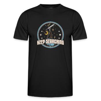 Telescope Telescope Stargazing Hobby - Men's Functional T-Shirt - black - Front - AI Model Male 178 dark (178cm)