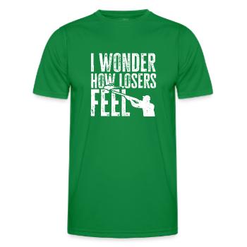 Tir au piège Tir au pigeon en argile Skeet - T-shirt sport Homme - vert - Devant - AI Model Male 178 dark (178cm)