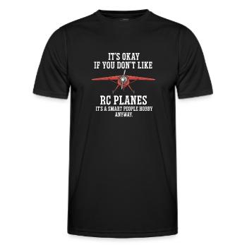 Modèle d’avion télécommandé - T-shirt sport Homme - noir - Devant - AI Model Male 178 dark (178cm)