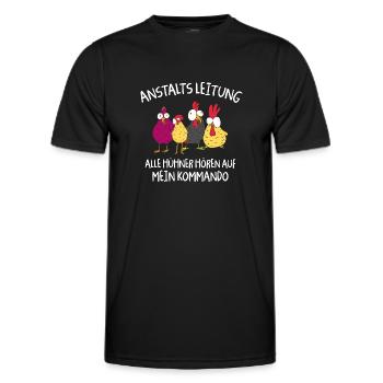 Anstaltleitung Alle Hühner Hören Auf Mein Kommando - Männer Funktions-T-Shirt - Schwarz - Vorne - AI Model Male 178 dark (178cm)