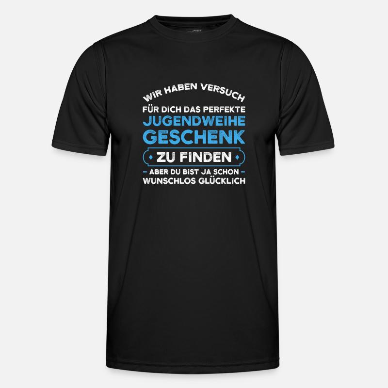 Jugendweihe Jugend Konfirmation Geschenk - Männer Funktions-T-Shirt - Schwarz