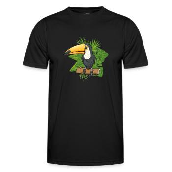 Tukan Vogel Regenwald - Männer Funktions-T-Shirt - Schwarz - Vorne - AI Model Male 178 dark (178cm)