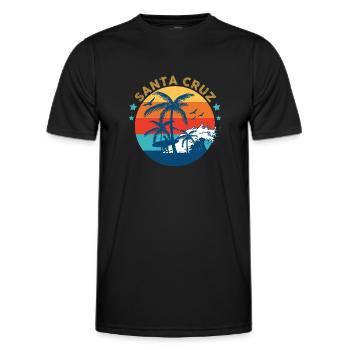 California Surfing Santa Cruz - Men's Functional T-Shirt - black - Front - AI Model Male 178 dark (178cm)