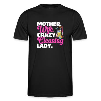 Domestic help, cleaner, housekeeper - Men's Functional T-Shirt - black - Front - AI Model Male 178 dark (178cm)