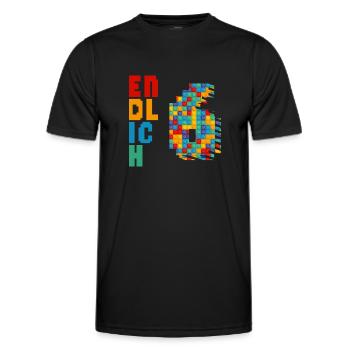 Finally 6 building blocks - Men's Functional T-Shirt - black - Front - AI Model Male 178 dark (178cm)
