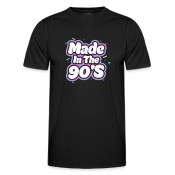 90er Jahre - Männer Funktions-T-Shirt - Schwarz - Vorne - AI Model Male 178 dark (178cm)