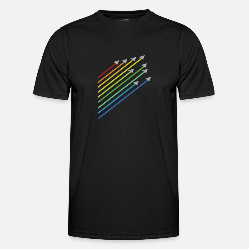 rainbow paper plane flight - Men's Functional T-Shirt - black