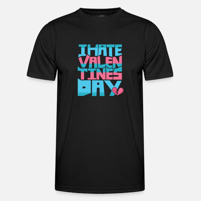i hate valentines day - Men's Functional T-Shirt - black