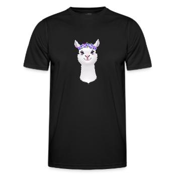 Lama Alpaka Tier - Männer Funktions-T-Shirt - Schwarz - Vorne - AI Model Male 178 dark (178cm)