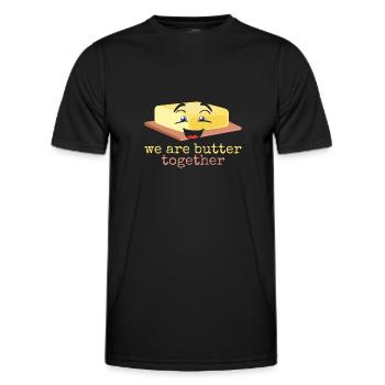 Beurre drôle disant - T-shirt sport Homme - noir - Devant - AI Model Male 178 dark (178cm)