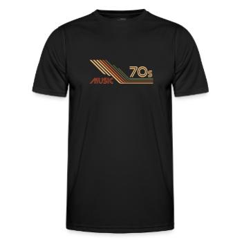 70s 70s musique vintage rétro - T-shirt sport Homme - noir - Devant - AI Model Male 178 dark (178cm)