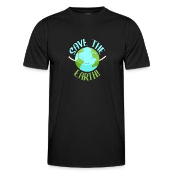Terre protection du climat changement climatique disant - T-shirt sport Homme - noir - Devant - AI Model Male 178 dark (178cm)