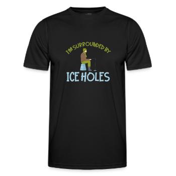 Eisfischen Fischen Angeln Angler Ice fishing - Männer Funktions-T-Shirt - Schwarz - Vorne - AI Model Male 178 dark (178cm)