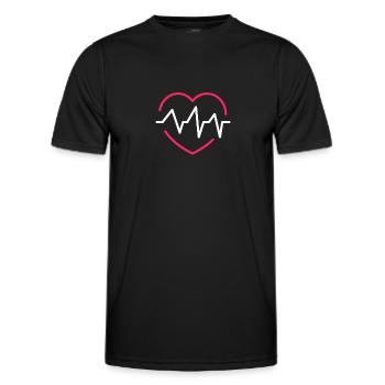 Herz Frequenz Medizin Arzt Sanitäter Pfleger - Männer Funktions-T-Shirt - Schwarz - Vorne - AI Model Male 178 dark (178cm)