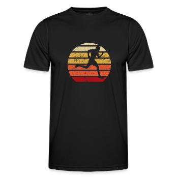 Jogging Jogging Running Fitness Athletics Retro - Men's Functional T-Shirt - black - Front - AI Model Male 178 dark (178cm)