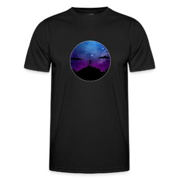 Randonnée Montagnes Étoiles Galaxy - T-shirt sport Homme - noir - Devant - AI Model Male 178 dark (178cm)