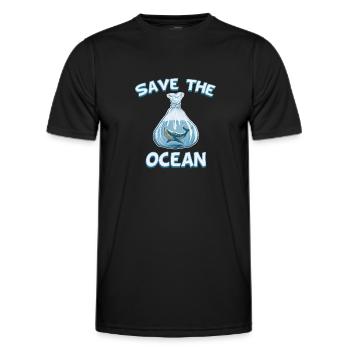 Sauver les baleines de protection de l'environnement océanique - T-shirt sport Homme - noir - Devant - AI Model Male 178 dark (178cm)