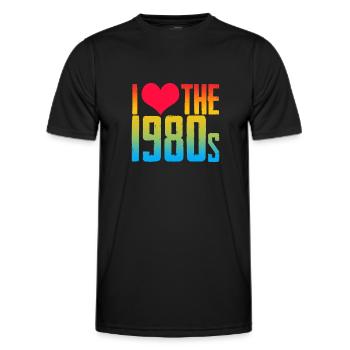 80s I love 80s music - Men's Functional T-Shirt - black - Front - AI Model Male 178 dark (178cm)