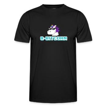 Ordinateur de jeu licorne 8 bits - T-shirt sport Homme - noir - Devant - AI Model Male 178 dark (178cm)