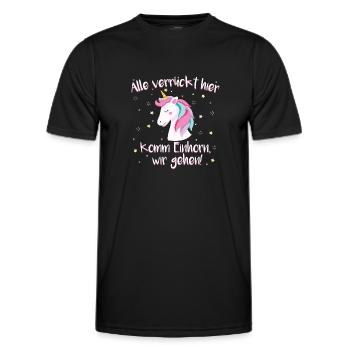 Einhorn Einhörner Mädchen Spruch Kinder Geschenk - Männer Funktions-T-Shirt - Schwarz - Vorne - AI Model Male 178 dark (178cm)