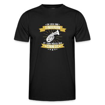 Tenorhorn Blasinstrument Tenorhornist Spruch - Männer Funktions-T-Shirt - Schwarz - Vorne - AI Model Male 178 dark (178cm)